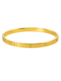 Gold Bangle Bracelet with Screw Motif