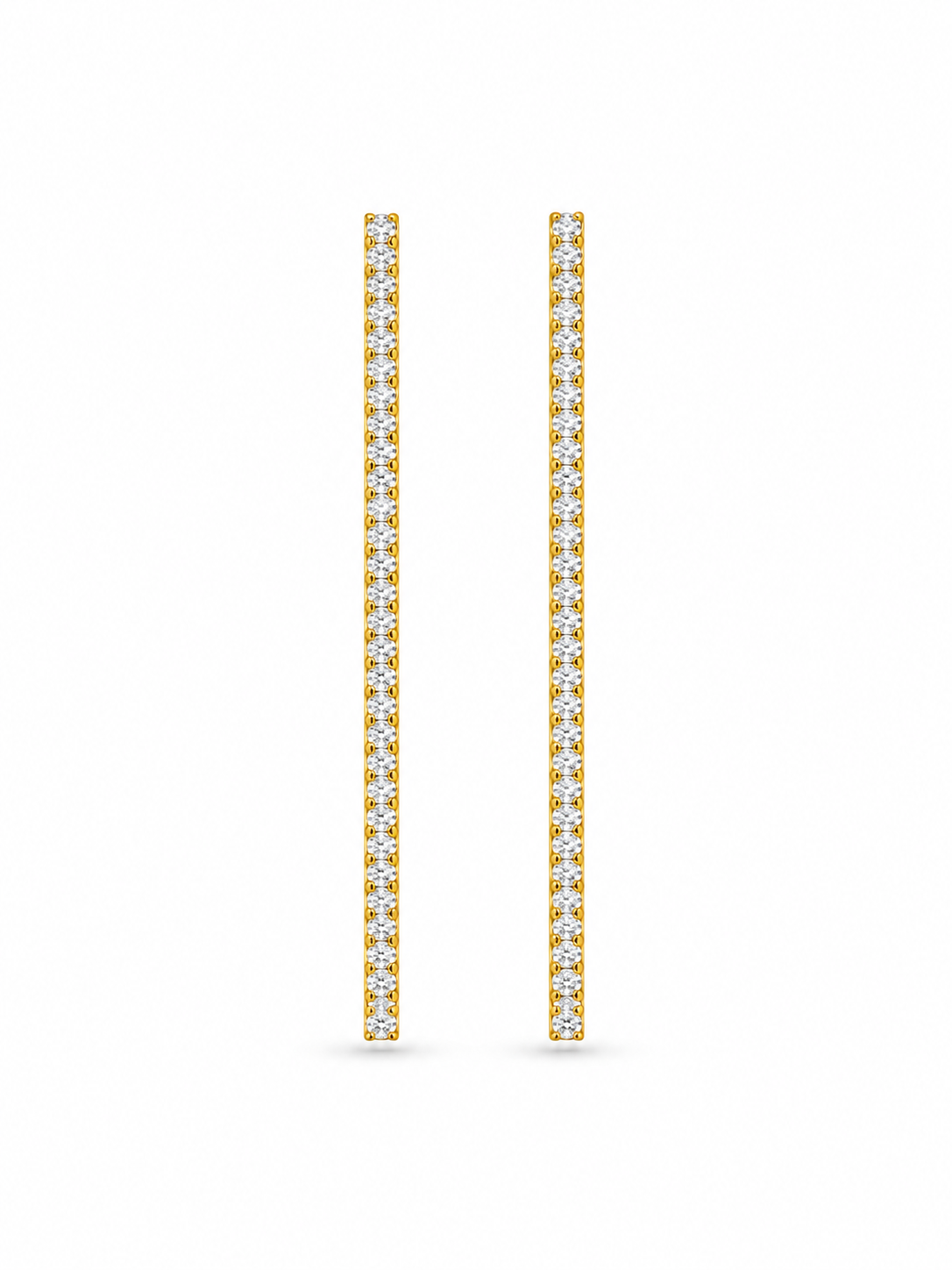 Gold Crystal Bar Drop Earrings