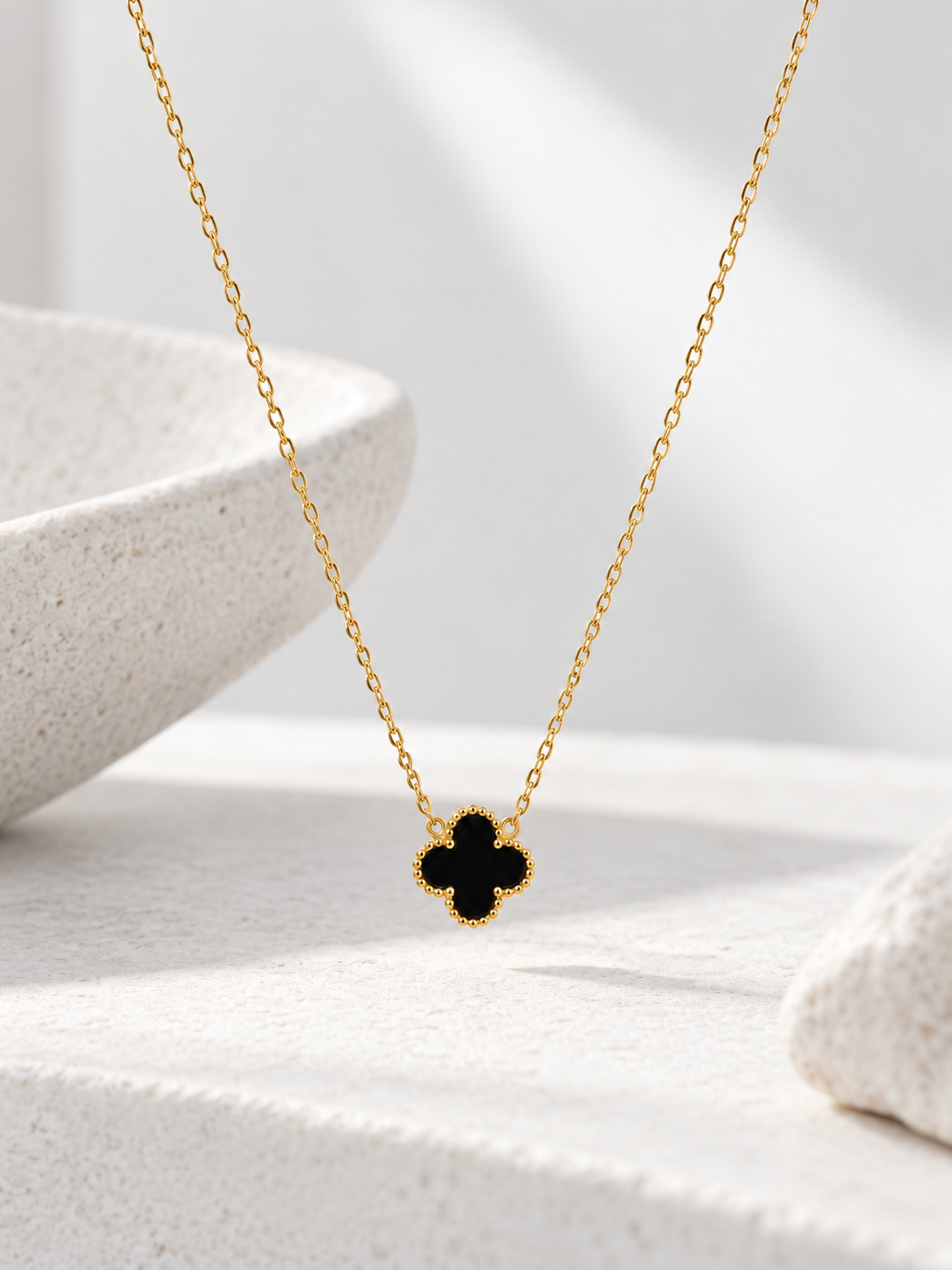 Black Clover Pendant Necklace