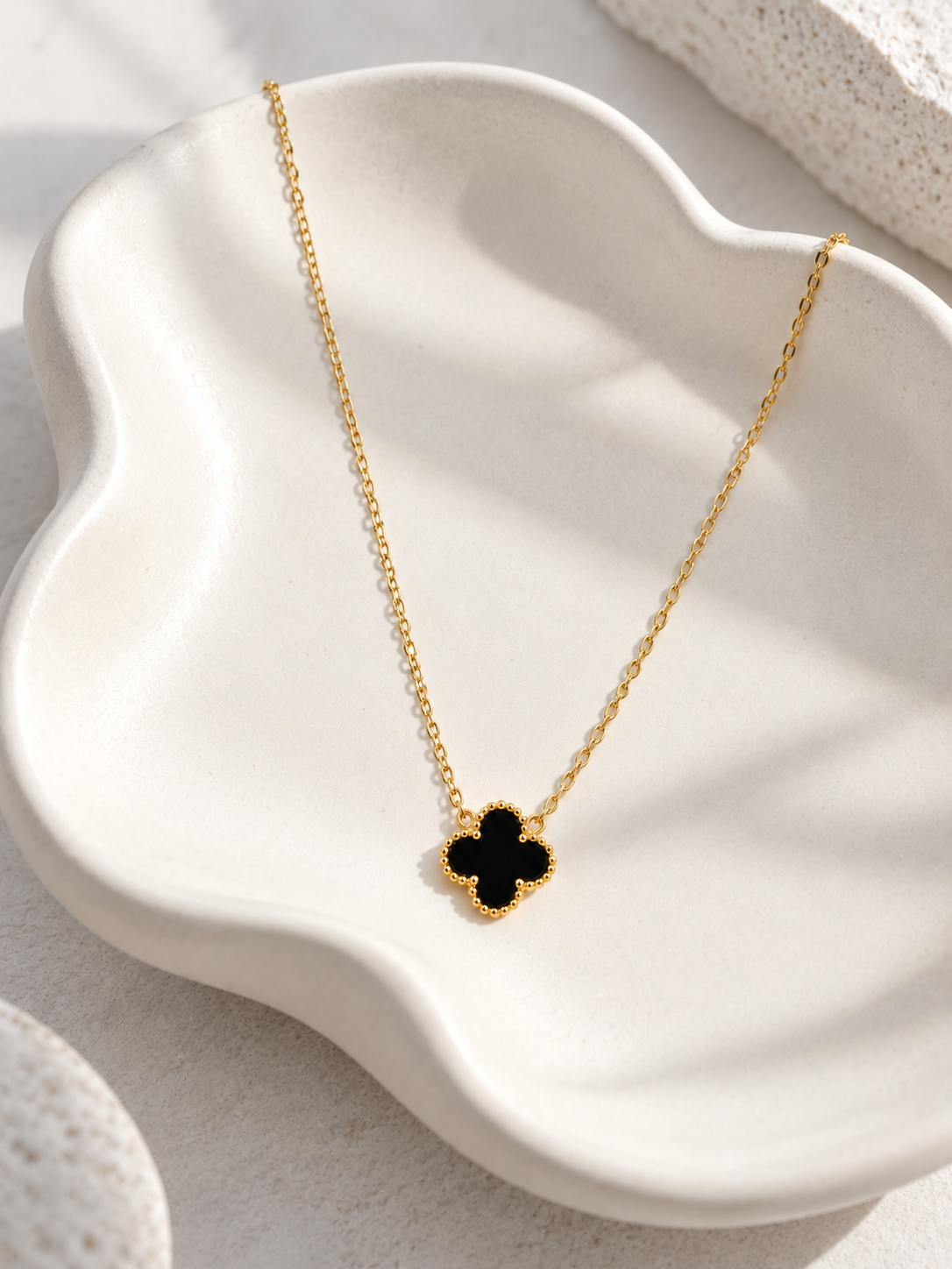 Black Clover Pendant Necklace