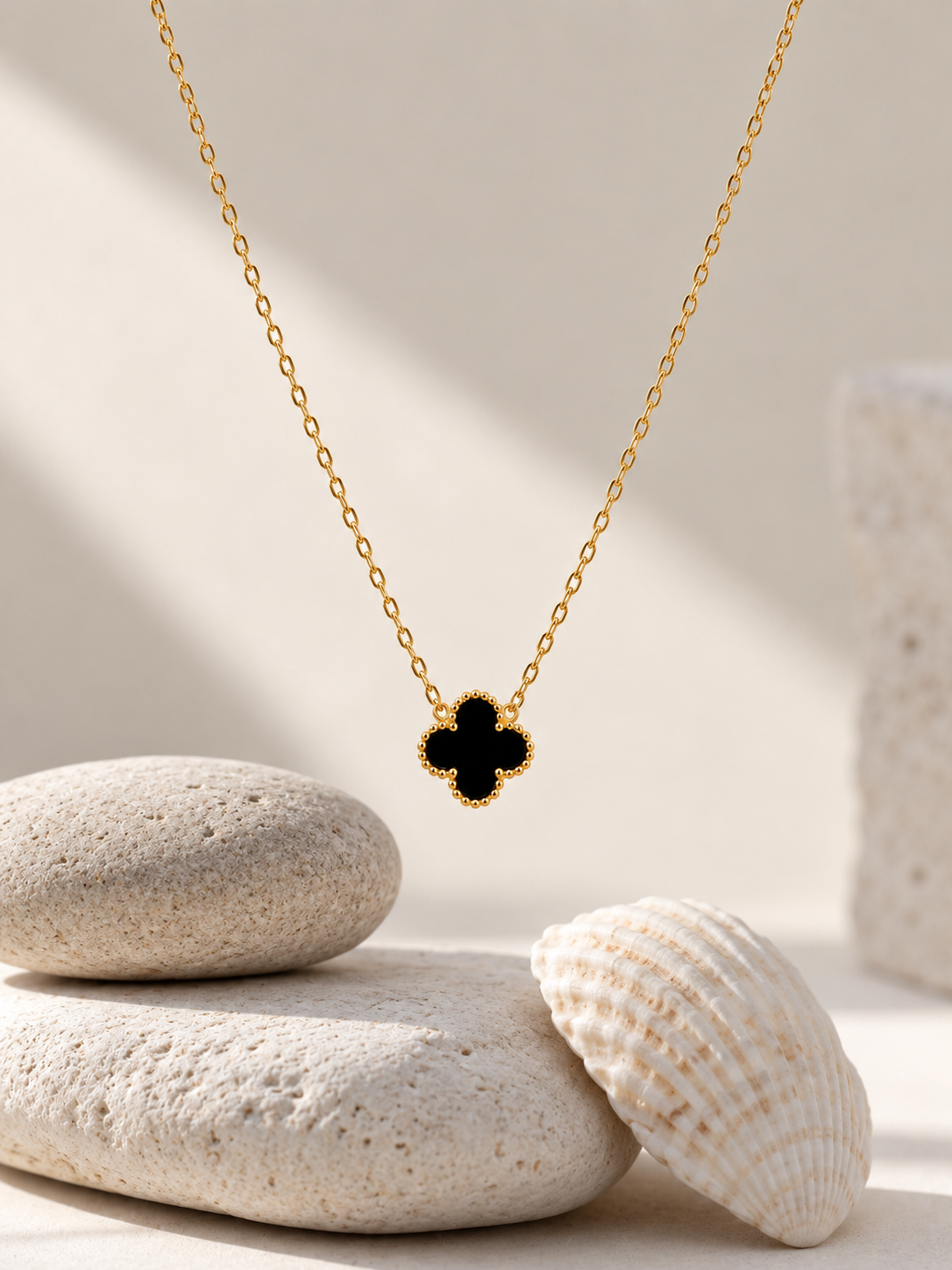 Black Clover Pendant Necklace