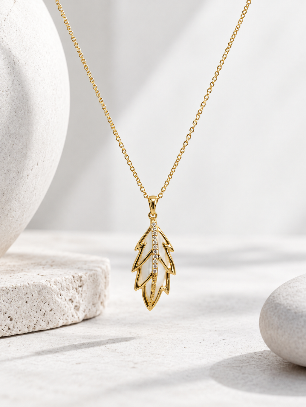 Gold Leaf Pendant Necklace