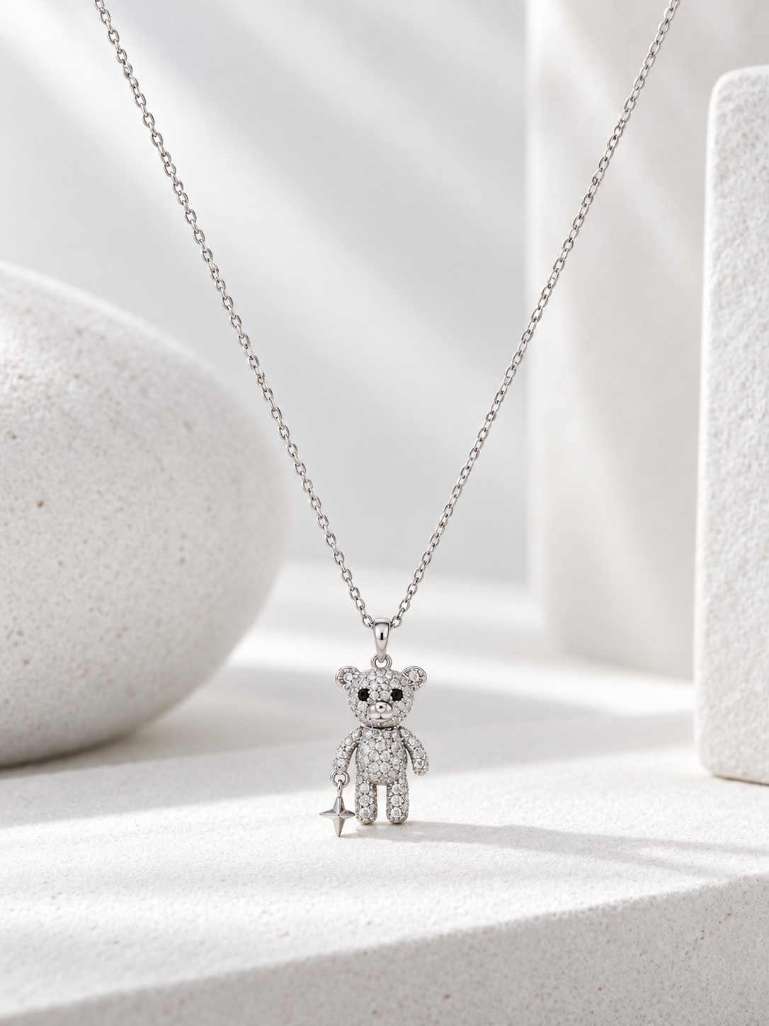 Crystal Teddy Bear Necklace