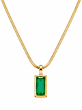 Emerald Baguette Pendant Necklace