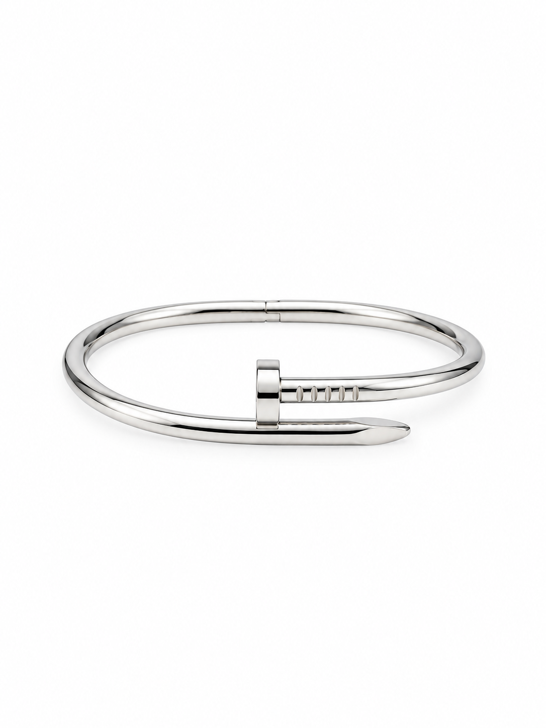 Alternate view of a silver-tone nail bracelet combo set