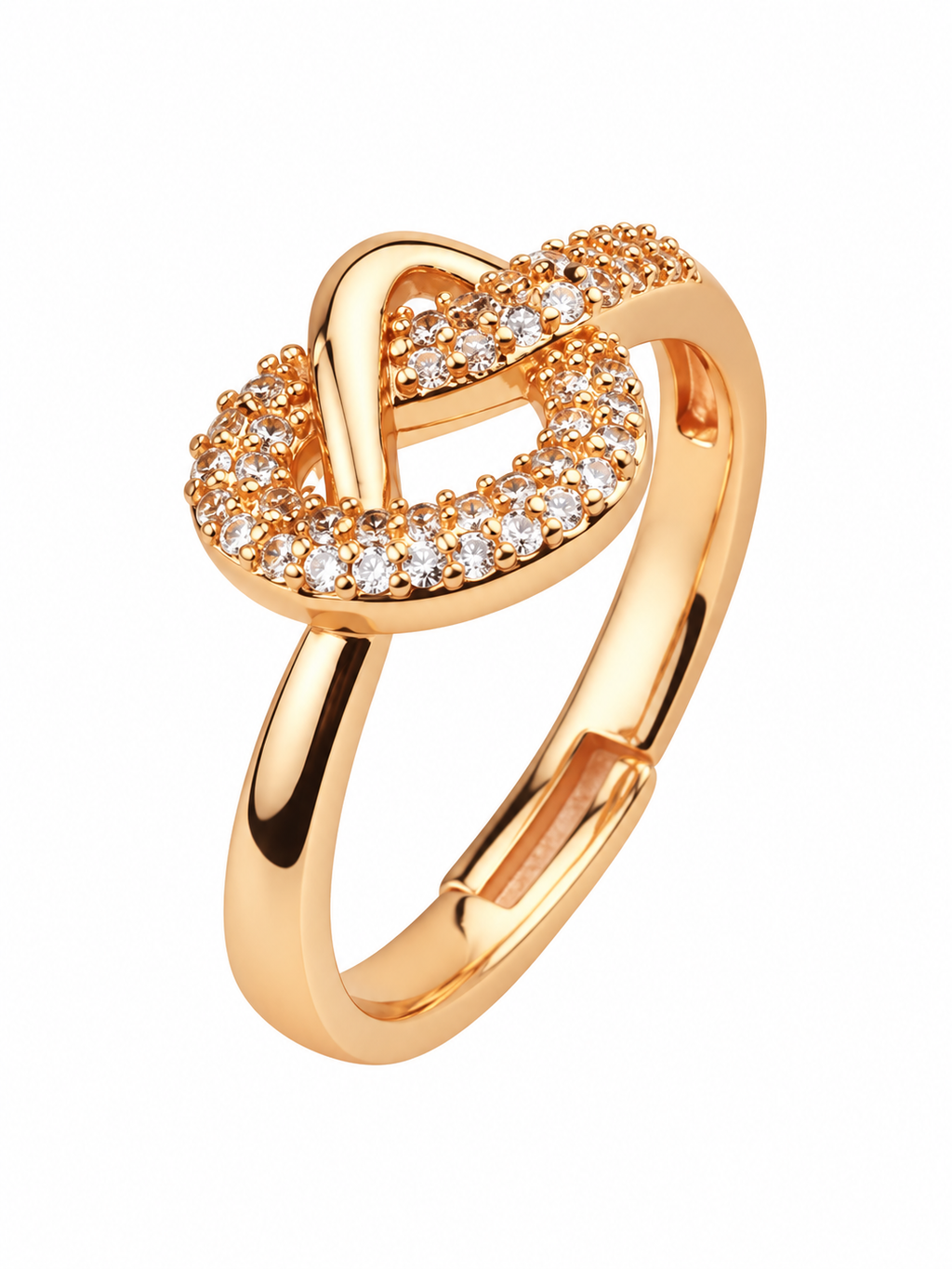 Adjustable Knot Ring – Rose Gold Plated CZ Ring