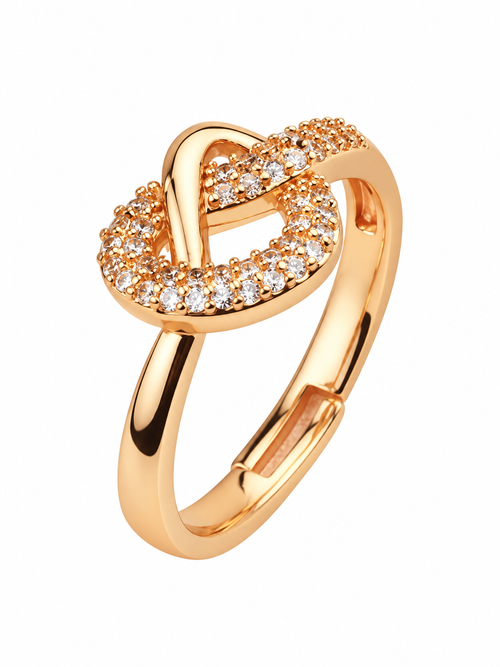 Adjustable Knot Ring – Rose Gold Plated CZ Ring