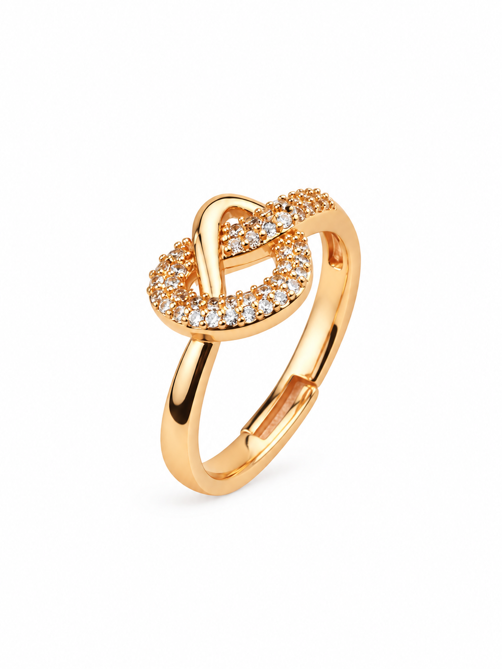 Adjustable Knot Ring – Rose Gold Plated CZ Ring