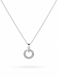 Circle CZ Pendant Necklace in 316L Stainless Steel
