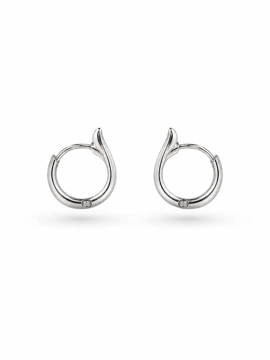 316L Steel Crystal Hoop Earrings - front view