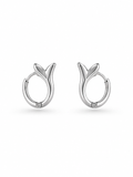 316L Steel Crystal Hoop Earrings - angle view
