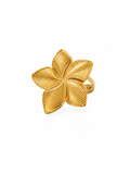 Plumeria Bloom Ring in gold with textured five-petal floral design