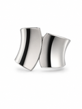 Silver wrap cuff bracelet in 316L stainless steel with mirror polish finish