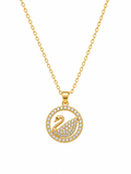 Golden Swan Pendant Necklace