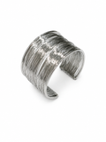 Silver multi-wire cuff bracelet in 316L stainless steel