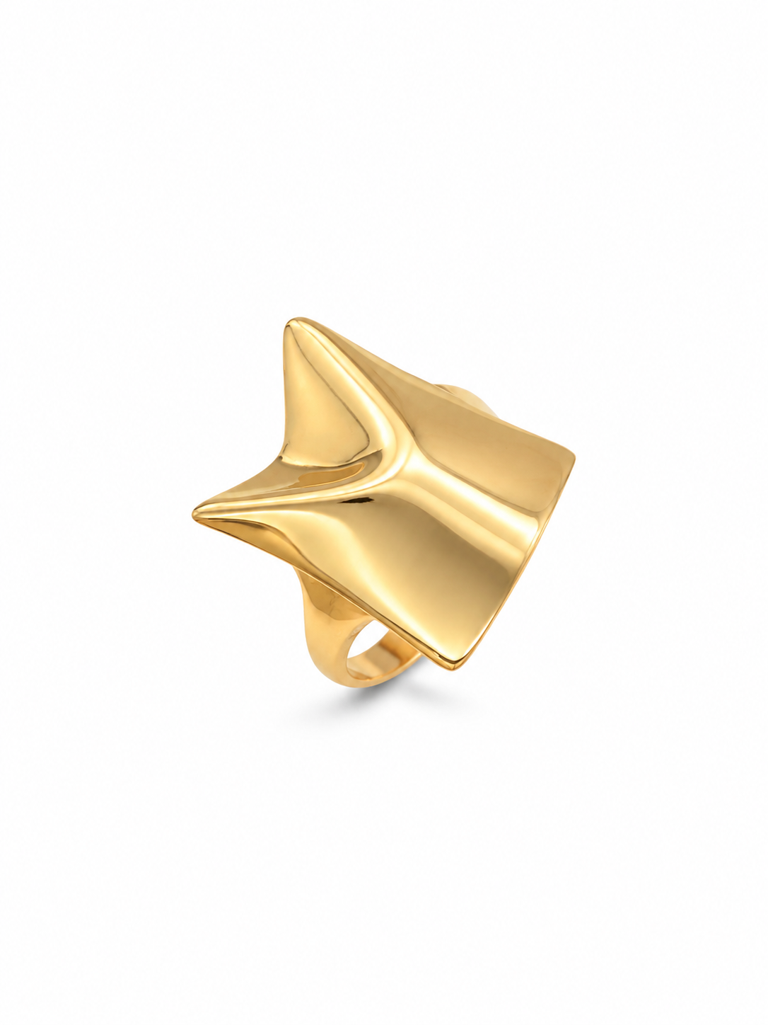 Gold Star Geometric Ring