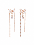 Butterfly Crystal Drop Earrings - Side view