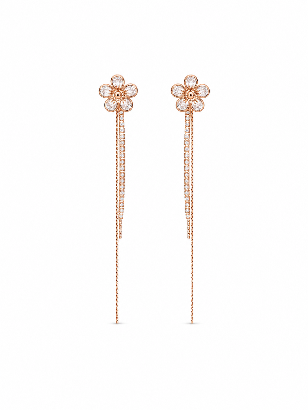 Bloom Fringe Drop Earrings - close-up view