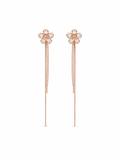 Bloom Fringe Drop Earrings - close-up view