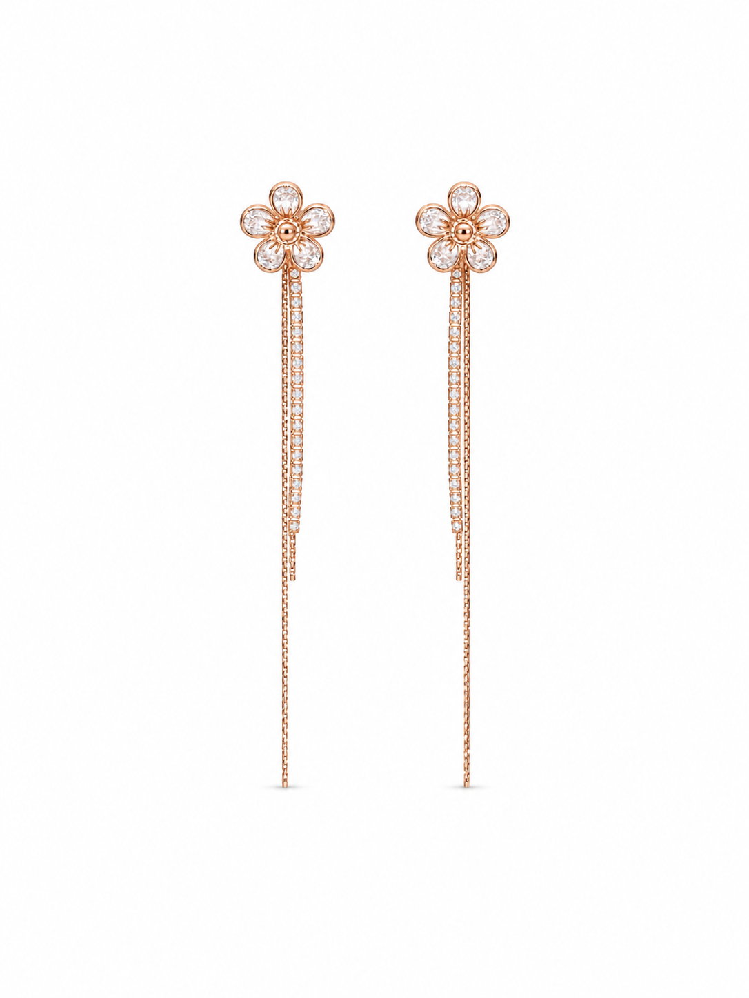 Bloom Fringe Drop Earrings - close-up view