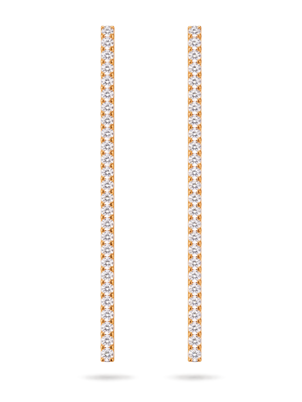 Crystal Bar Drop Earrings - close up
