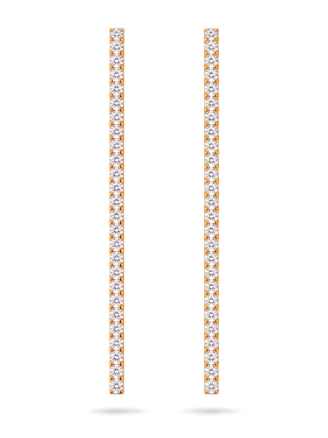 Crystal Bar Drop Earrings - close up