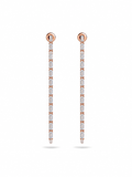 Rose Gold Baguette Drop Earrings - Side View