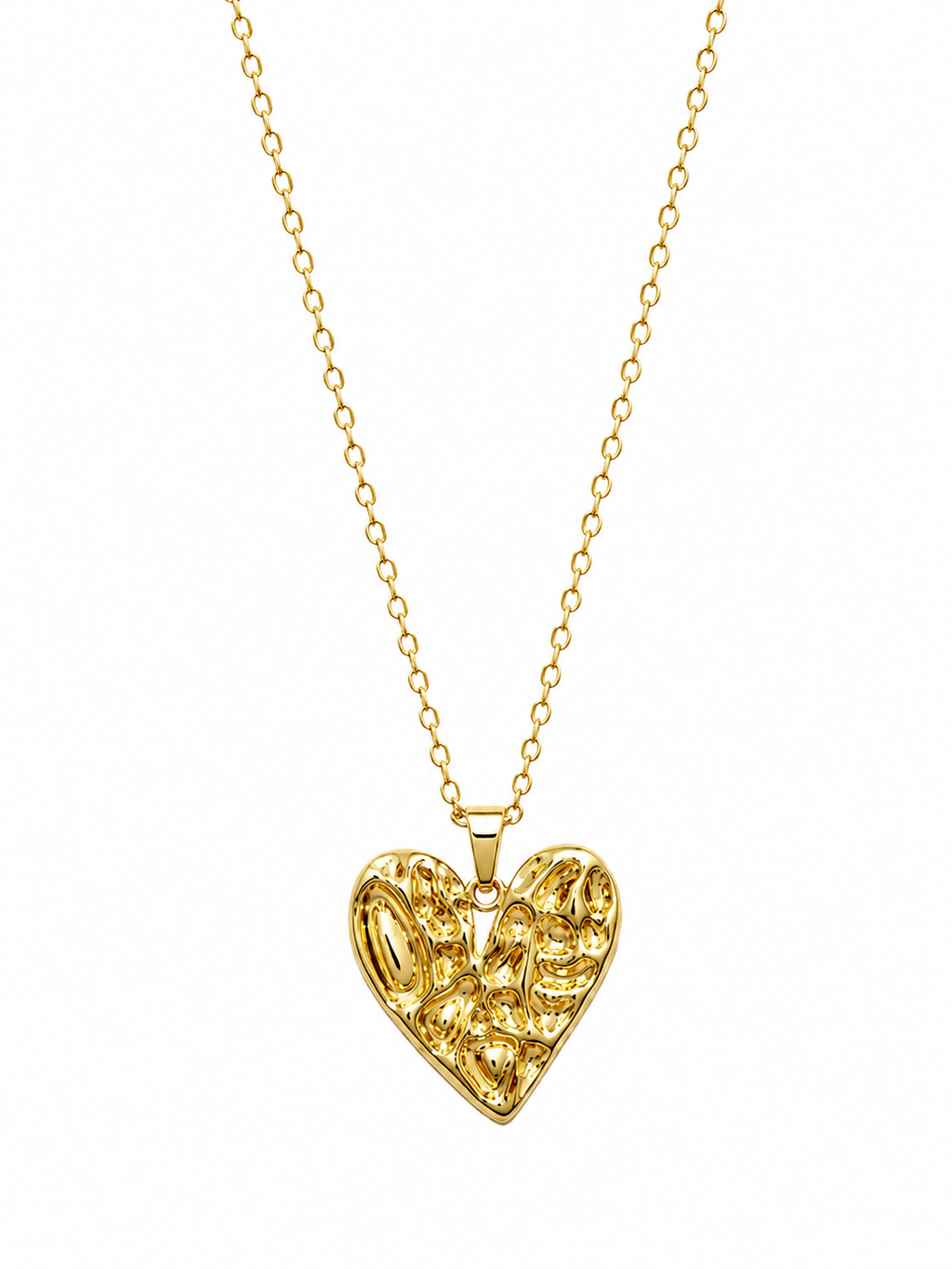 Sculpted Love Heart Necklace – close-up front view