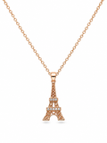 Eiffel Tower Rose Gold Necklace - full view
