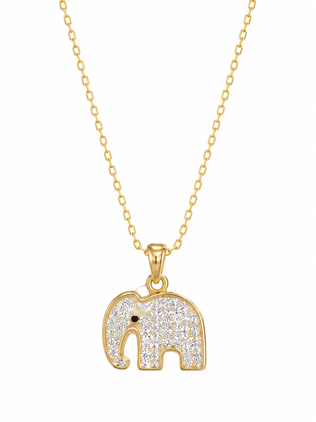 Elephant pendant necklace - front view