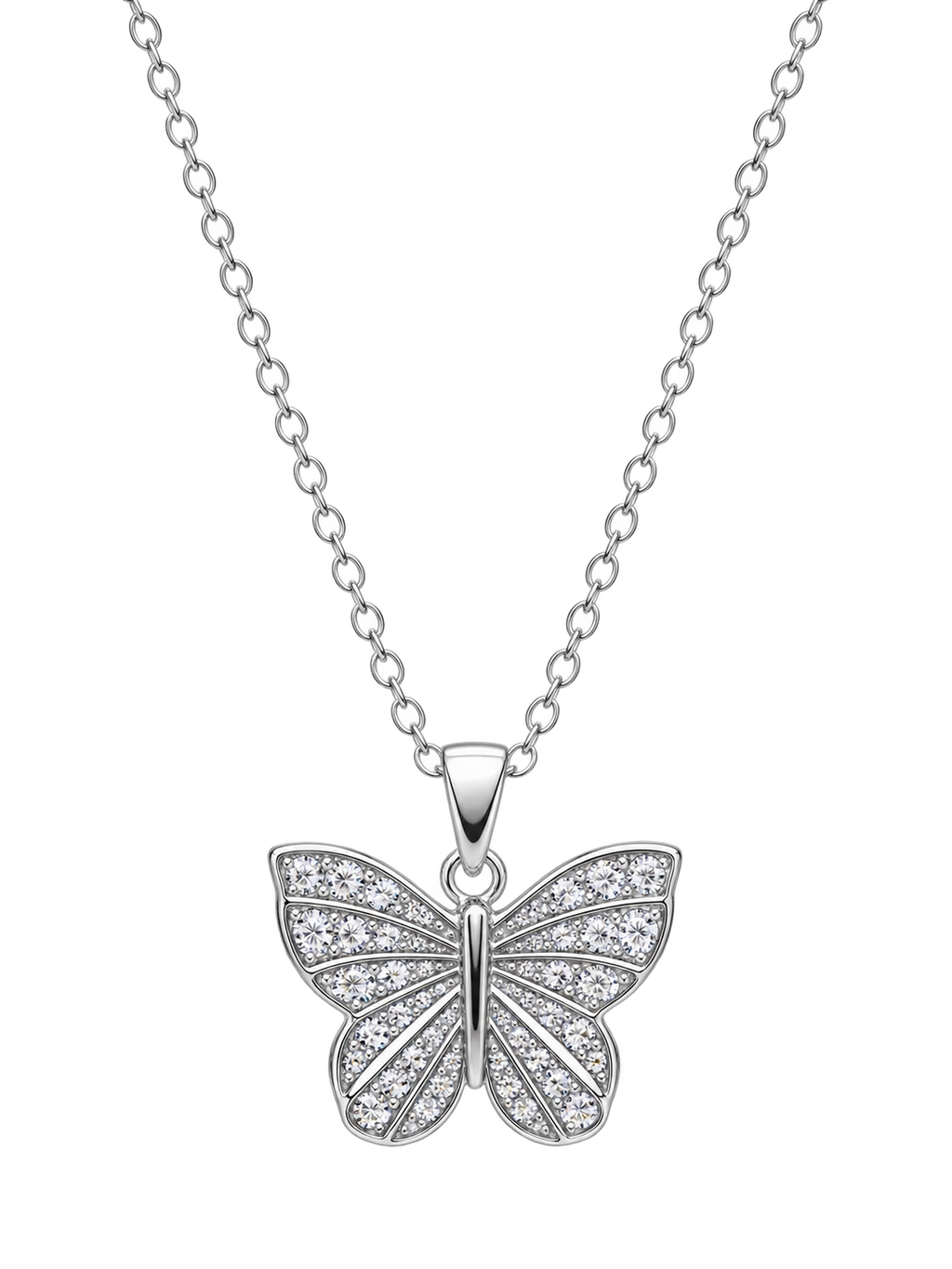 Crystal Butterfly Necklace - full view