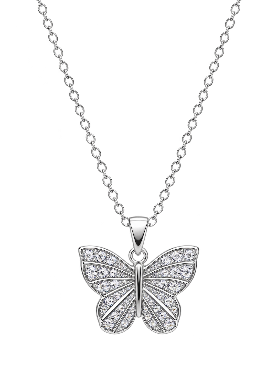 Crystal Butterfly Necklace - full view