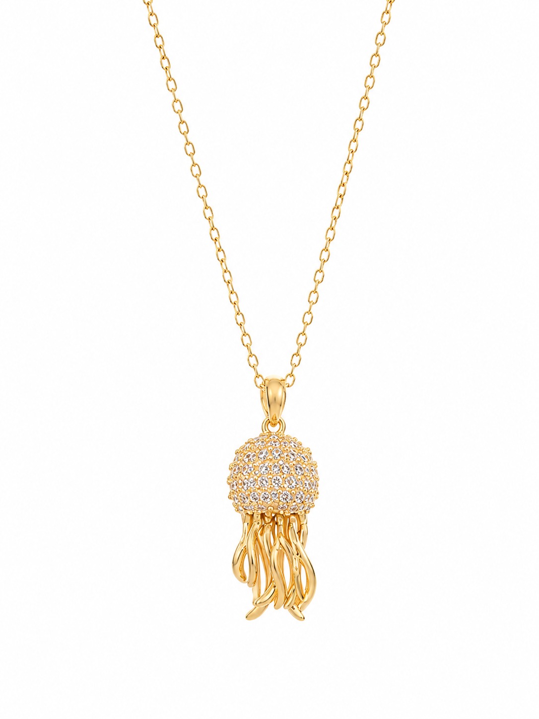 Jellyfish Pendant Necklace - close up view