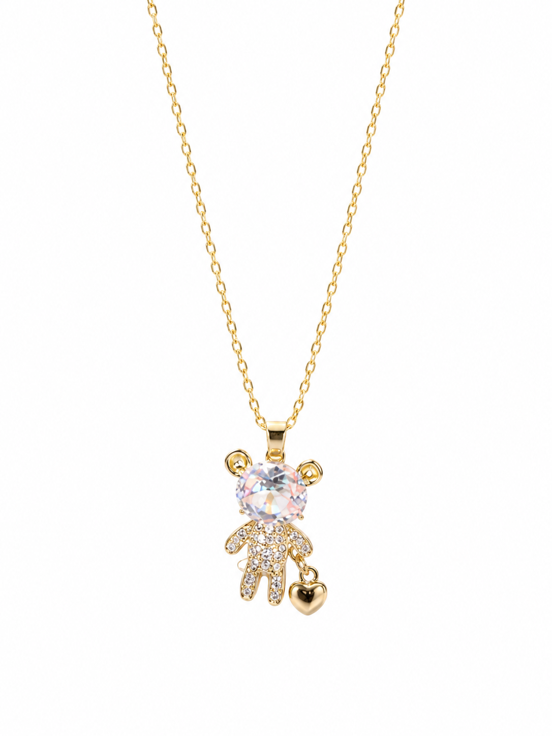 Crystal Bear Necklace - close up