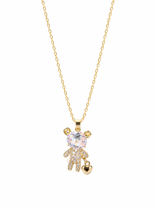 Crystal Bear Necklace - close up