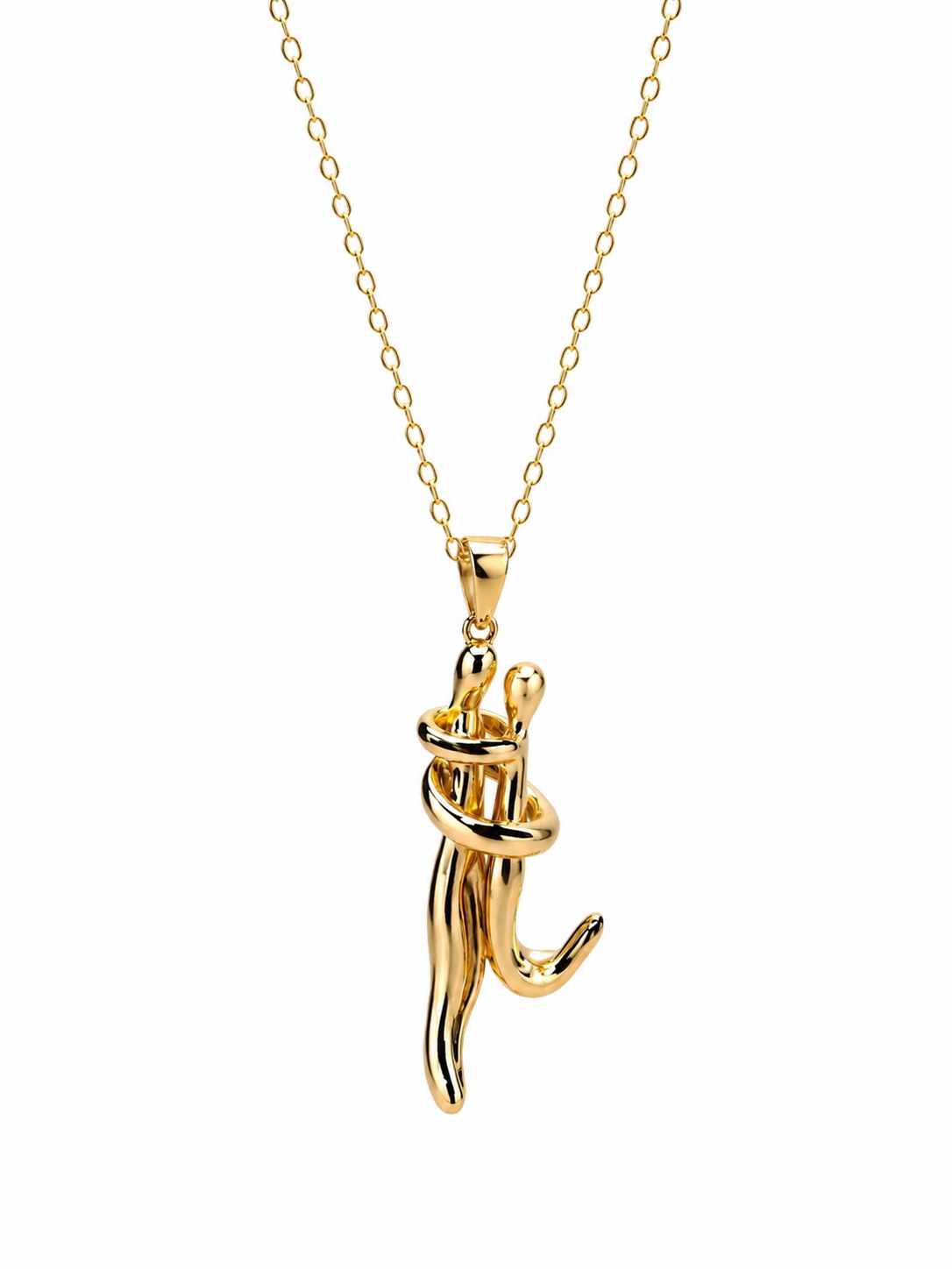 316L Steel Knotted Pendant Necklace - Front view