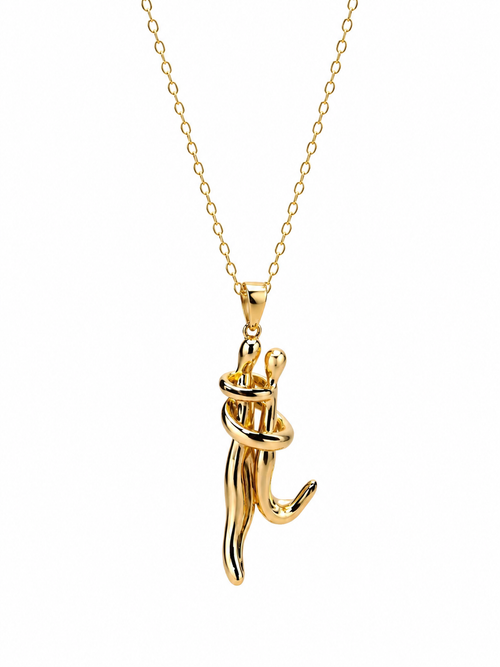 316L Steel Knotted Pendant Necklace - Front view