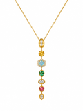 Rainbow Multi-Stone Drop Necklace – styled view