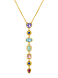 Multi-Gemstone Lariat Necklace - Front view
