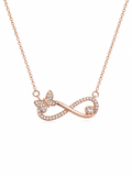 Butterfly Infinity Necklace - close up front view