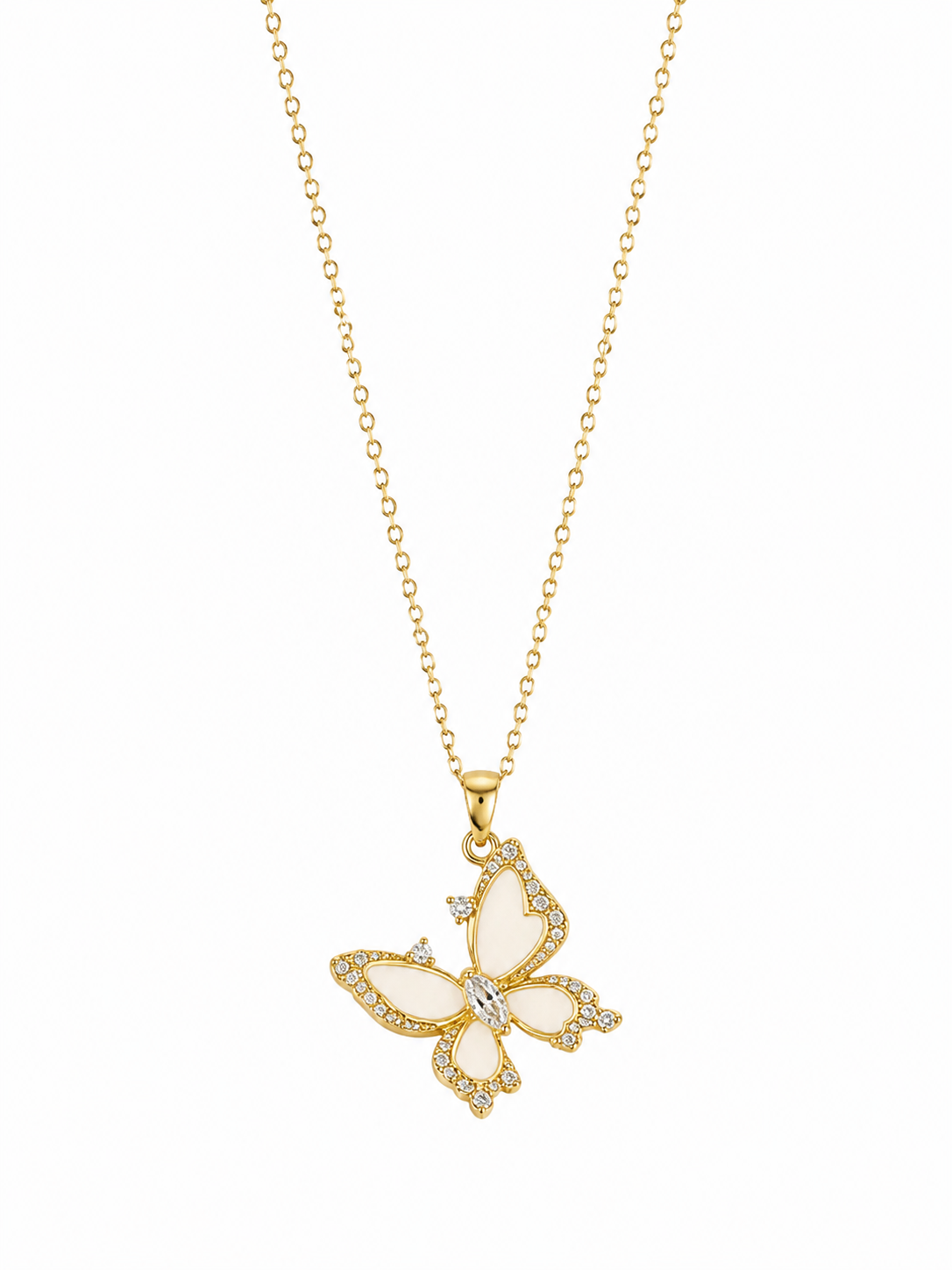 Butterfly pendant necklace - full view