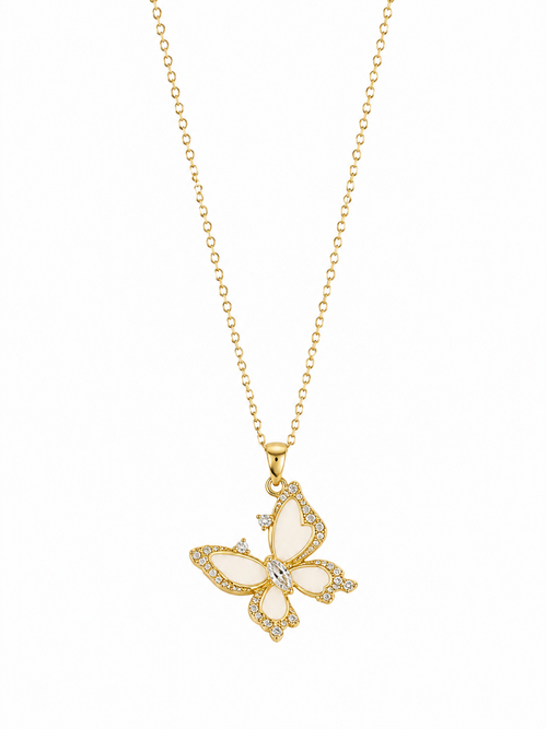 Butterfly pendant necklace - full view