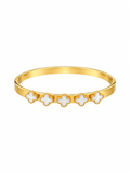 White clover gold bangle bracelet in 316L stainless steel