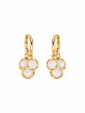 Moonstone Cluster Huggie Earrings in gold-tone 316L stainless steel