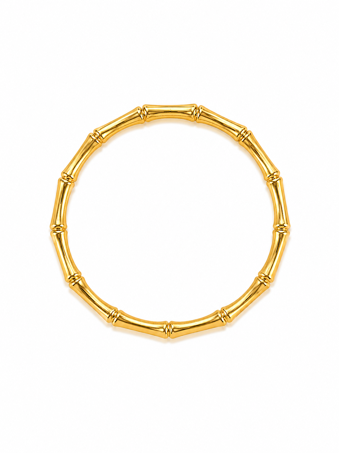 Bamboo Gold Bangle Bracelet in 316L Stainless Steel gold-tone finish