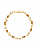 Golden Vine Crystal Bracelet in gold-tone 316L stainless steel with champagne and clear crystals