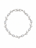 Tulip Crystal Vine Bracelet in silver with oval and marquise CZ crystals